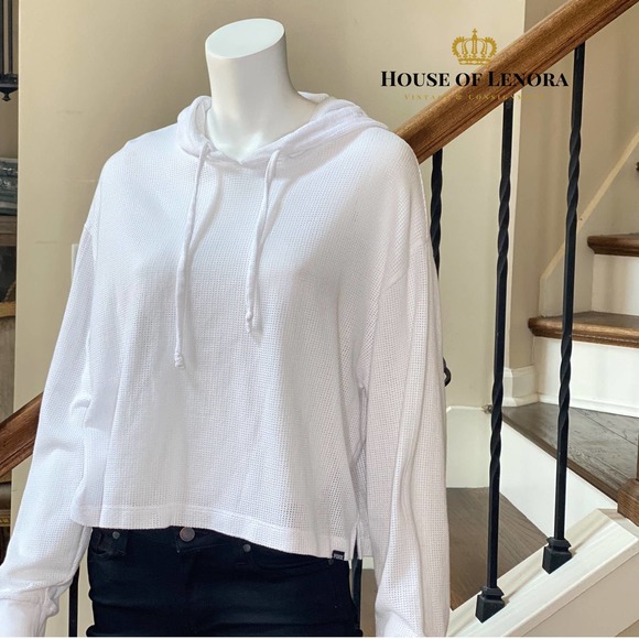Victoria's Secret Tops - VICTORIA SECRET White Mesh Hoodie, LL0543